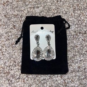Crystal/Silver Dangle Earrings